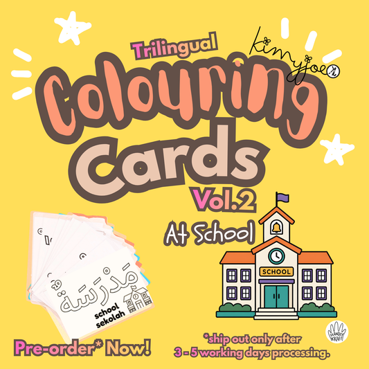 Trilingual Colouring Cards Vol.2 (At School)