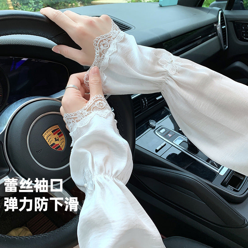 Bowknot Women's Summer Sunshade Ice Silk Arm Sleeves