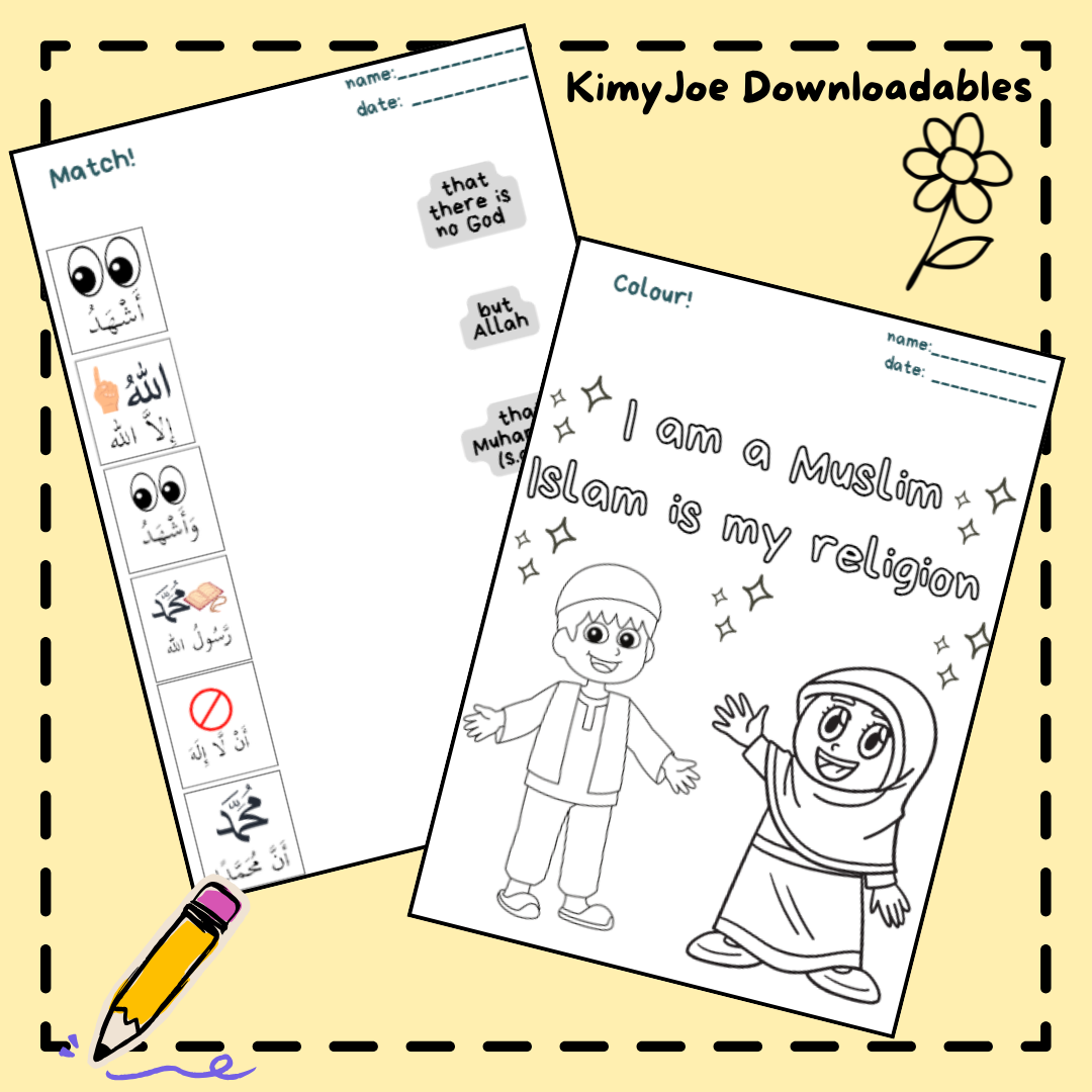 KimyJoe Syahadah Activity Printable Worksheets